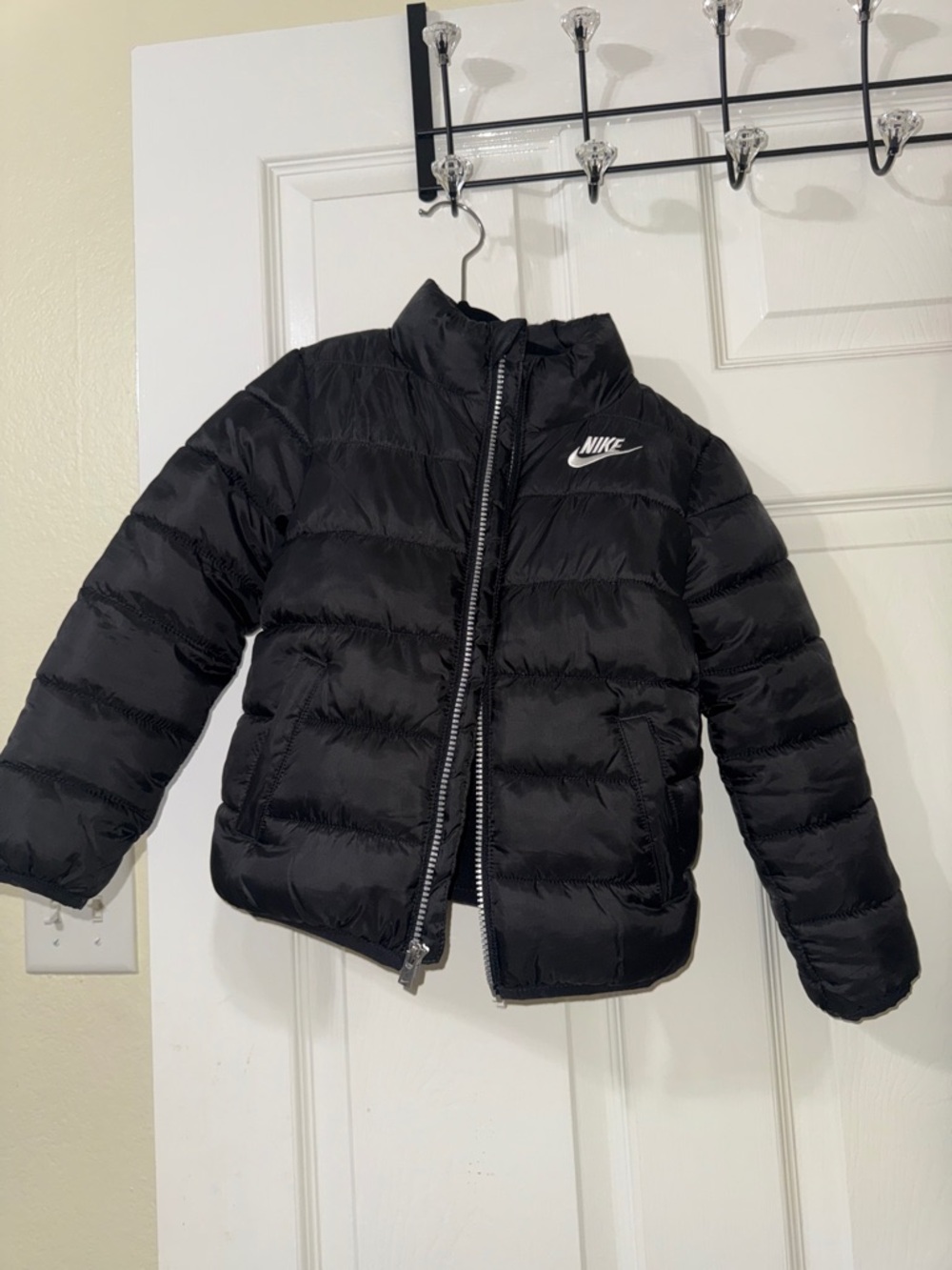 Nike Black Quilted Kids Puffer Jacket with Logo